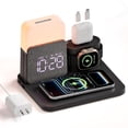 thumbnail image 1 of ANTBOOK Magnetic Charging Station Compatible for iPhone, Apple Watch, AirPods with Alarm Clock,Night Light Bedside Black, 1 of 8