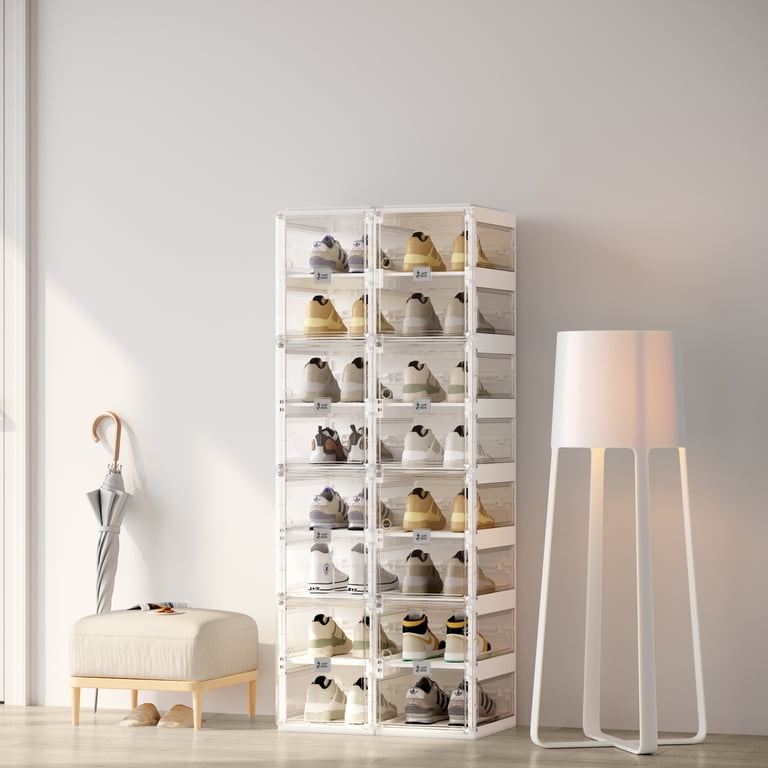 VIPBOX 8 Tiers 16 Pairs Portable Shoe Organizer with Clear