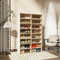 thumbnail image 1 of VIPBOX 8 Tiers 32 Pairs Portable Plastic Shoe Organizer with Clear Magnetic Doors for Entryway Storage, 1 of 11