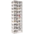 ANTBOX Collapsible Shoe Boxes Clear Stackable, Quick Setup Drop Front ...