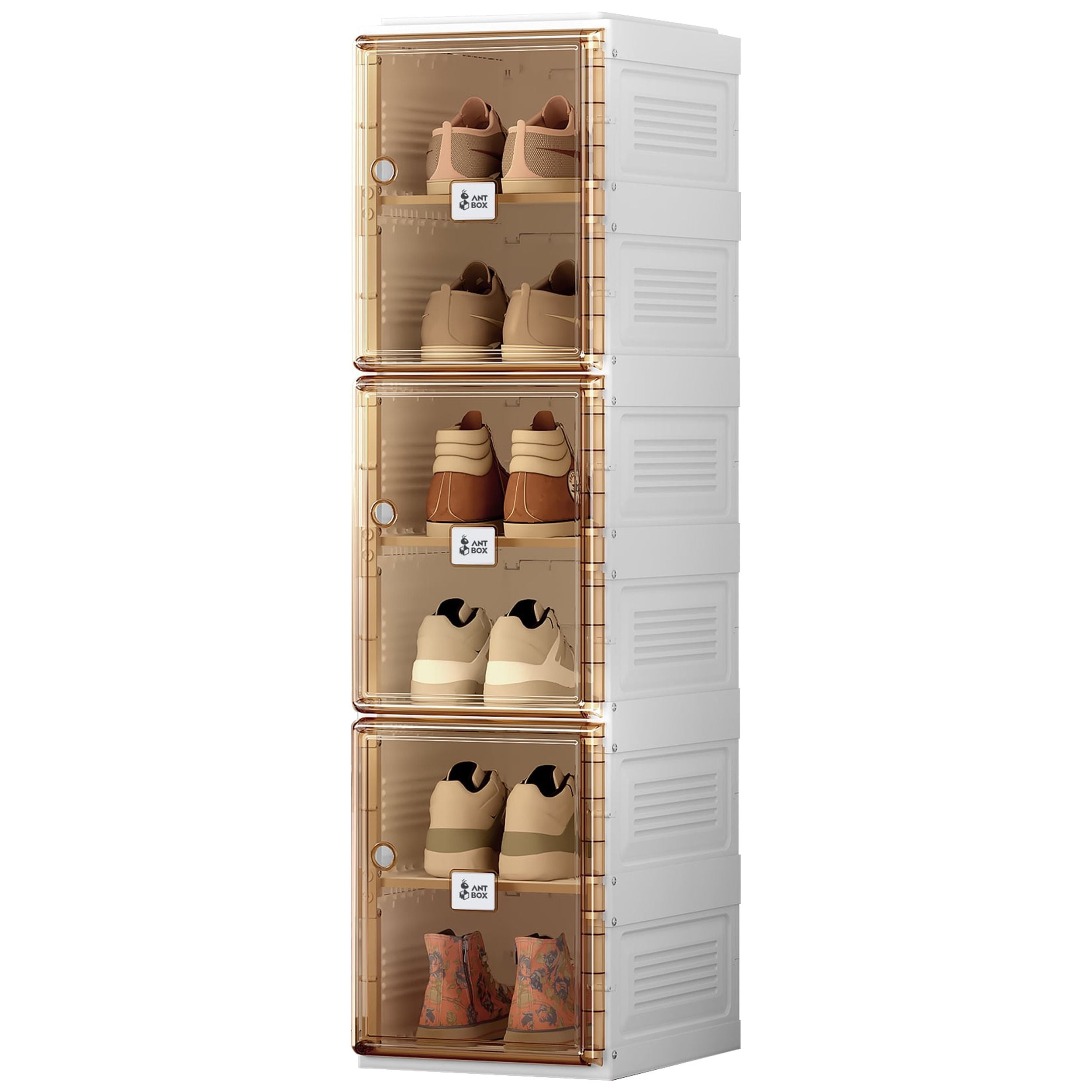 Ant Box Shoe Storage 2-Pack Stackable Shoe Racks (6-Tier) – Clear