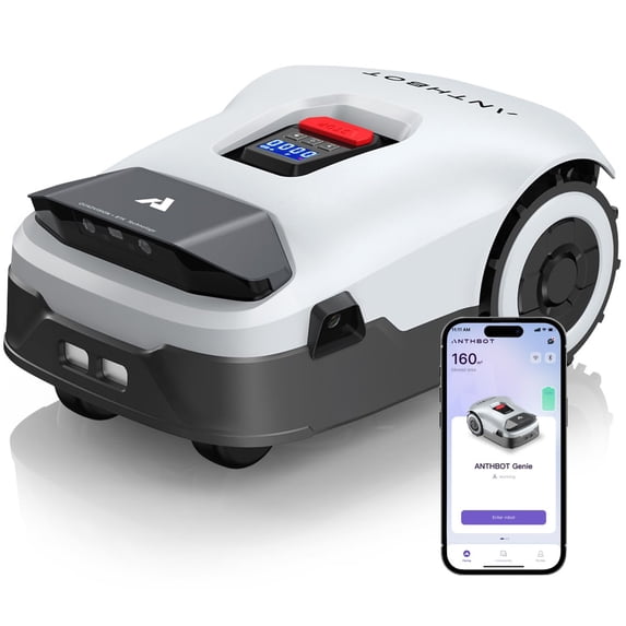 ANTHBOT Genie 3000 Robotic Lawn Mower Covers up to 0.9 Acres, Full Band RTK + 4-Eye Vision, AI Smart Obstacle Avoidance & Lawn Maintenance