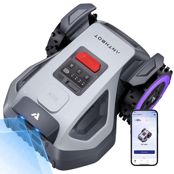 ANTHBOT M5 Cordless Robot Lawn Mower, 1/8 Acre, RTK Dual Vision 4G App Control, 45% Slope