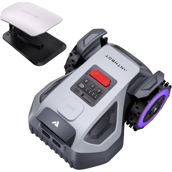 ANTHBOT M5 Wire-Free Robotic Lawn Mower with Garage, 1/8 Acre, RTK Dual Vision 4G App Control, 45% Slope