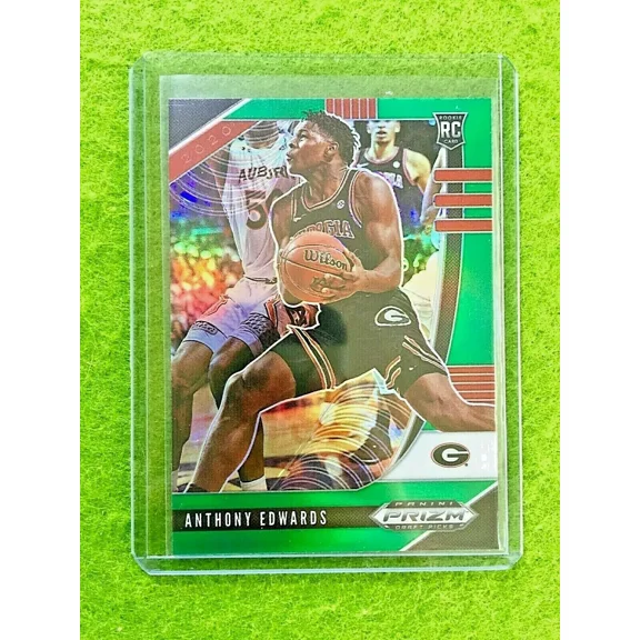 ANTHONY EDWARDS GREEN PRIZM ROOKIE CARD JERSEY #5 GEORGIA RC T WOLVES 2020 Prizm