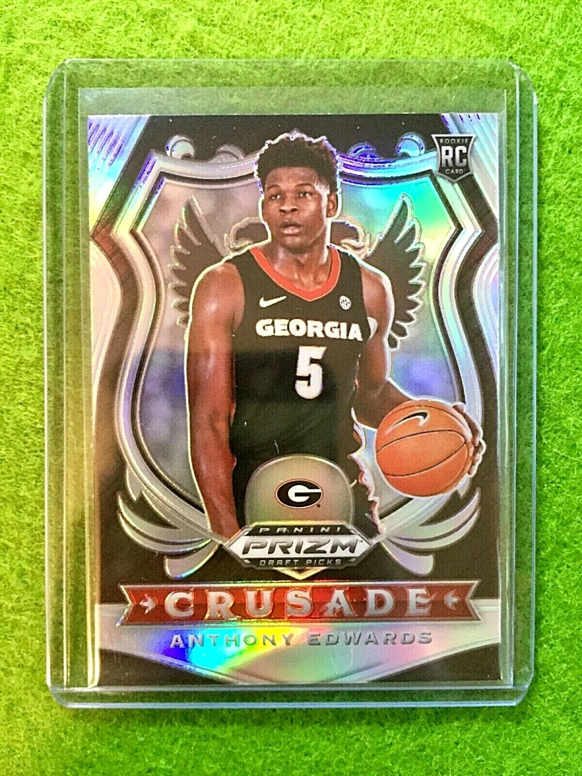 ANTHONY EDWARDS SILVER PRIZM CRUSADE ROOKIE CARD GEORGIA RC 2020 