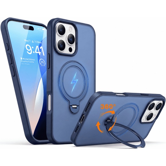 ANTHOUSE 360 Magnetic Stand for iPhone 17 Pro Max Case, Fit for MagSafe with Ring, 4X Mil-Grade Protection,Slim for iPhone 17 ProMax Case Ostand