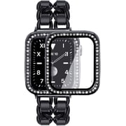 ANTHOUSE Compatible for Apple Watch Band 38mm 40mm 41mm 42mm 44mm 45mm with Screen Protector Case Women, Jewelry Bracelet Metal Strap with 2-Pack Bling Case Cover for iWatch Series 8 7 6 5 4 3 2 1 SE