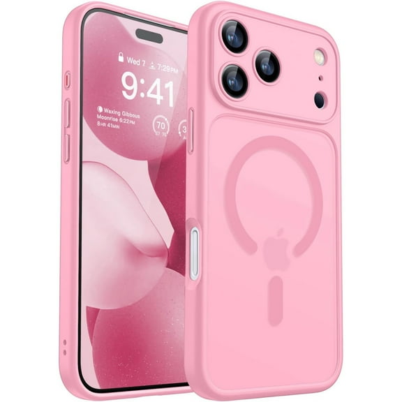 ANTHOUSE  Magnetic Compatible with iPhone 17 Pro Max Case, Upgraded [Full Camera Protection] [Compatible with Magsafe] [Translucent Matte] Shockproof Protective Phone Cover 6.9 Inch - Orange