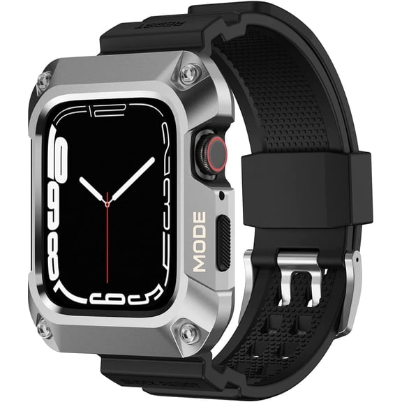 ANTHOUSE Stainless Steel Band for Apple Watch Ultra Link Bracelet 49mm 44mm 45mm 42mm, Metal Strap with Folding Clasp for Apple Watch Series 8 7 6 5 4 3 2 1 SE for Men (Titanium, 49mm 45mm 44mm 42mm)