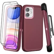 ANTHOUSE for iPhone 11 Case, with Built in Screen Protector Heavy Duty Drop Protection, Full Body Rugged Shockproof Dust Proof 3- Layer Tough Protective Phone Cover for Apple iPhone 11 Red/Black