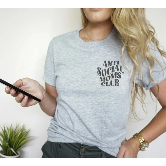 ANTI SOCIAL MOMS CLUB Front and Back Graphic Short sleeve Tees Plus Size