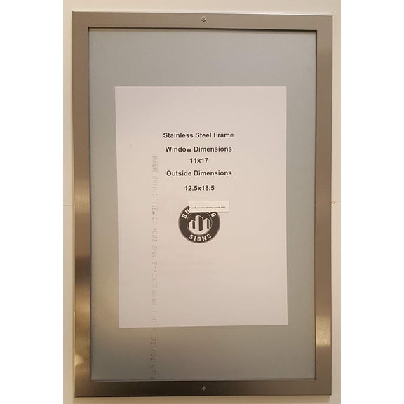 ANTI VANDALISM NOTICE FRAME 11" X 17" STAINLESS STEEL