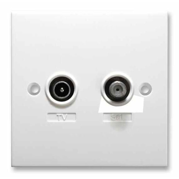 ANTIFERENCE - Diplexed UHF SAT Screened Wall Plate