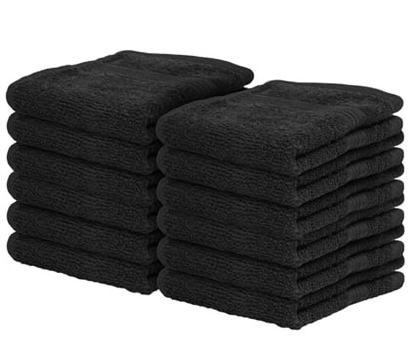 ANTIMICROBIAL COLLEGE WASHCLOTHS 12PACK 100 COTTON BLACK