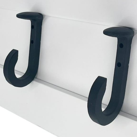 ANTIQUE HARDWARE DEPOT 2 3.25 Rustic Railroad Spike Coat Hook - Decorative Vintage Farmhouse Style Wall Hook Bathroom, Garmet, Towel, Plant Hanger - Black Cast Iron - 2-Hooks