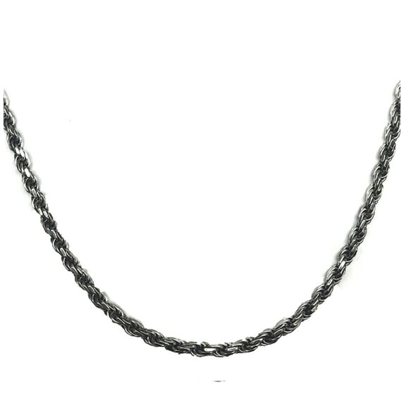 ANTIQUE VINTAGE OXIDIZED 4.5MM ROPE CHAIN : 18"