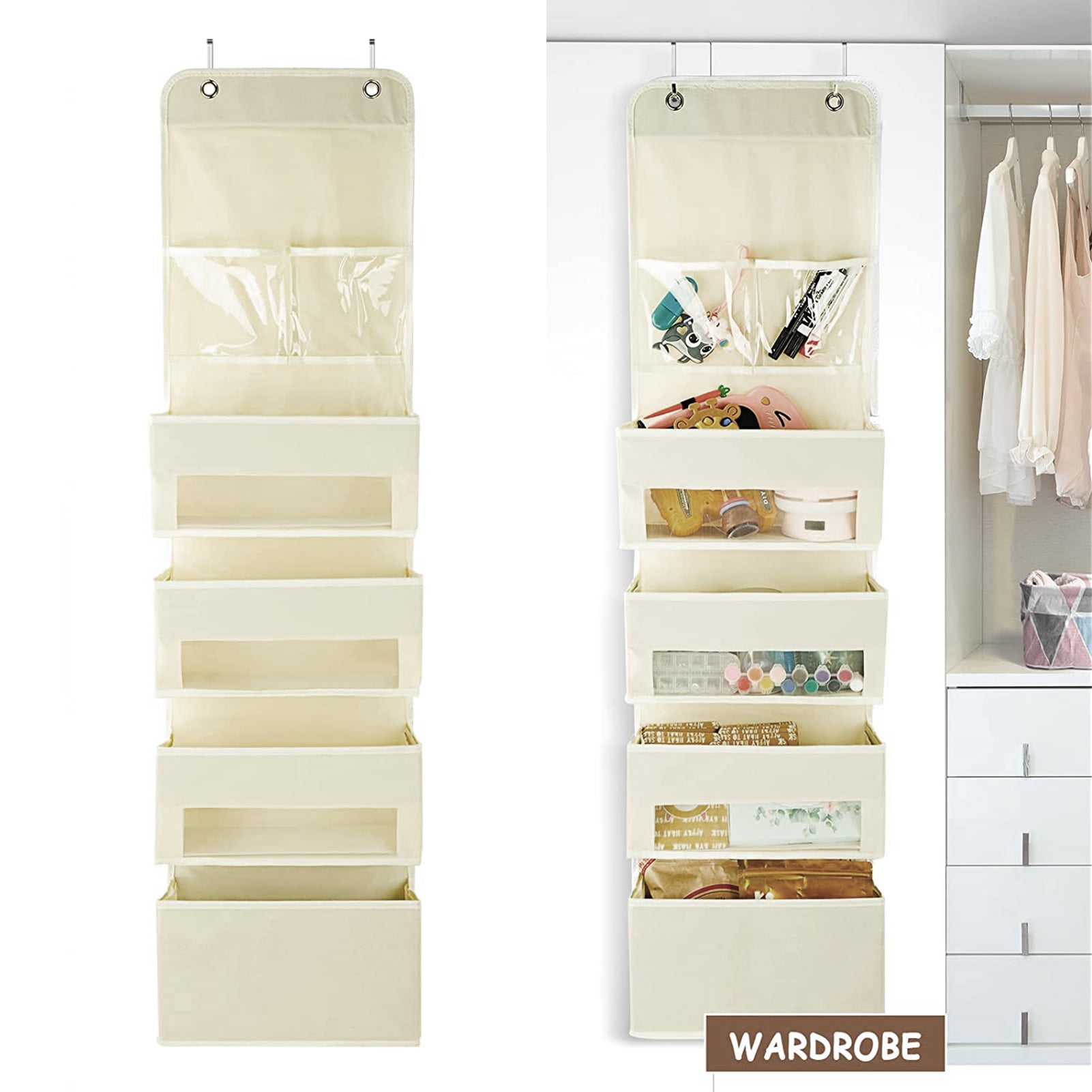 Image showcasing ANTJUMPER 2 Pack Over the Door Hanging Organizers, Large Capacity Door ...
