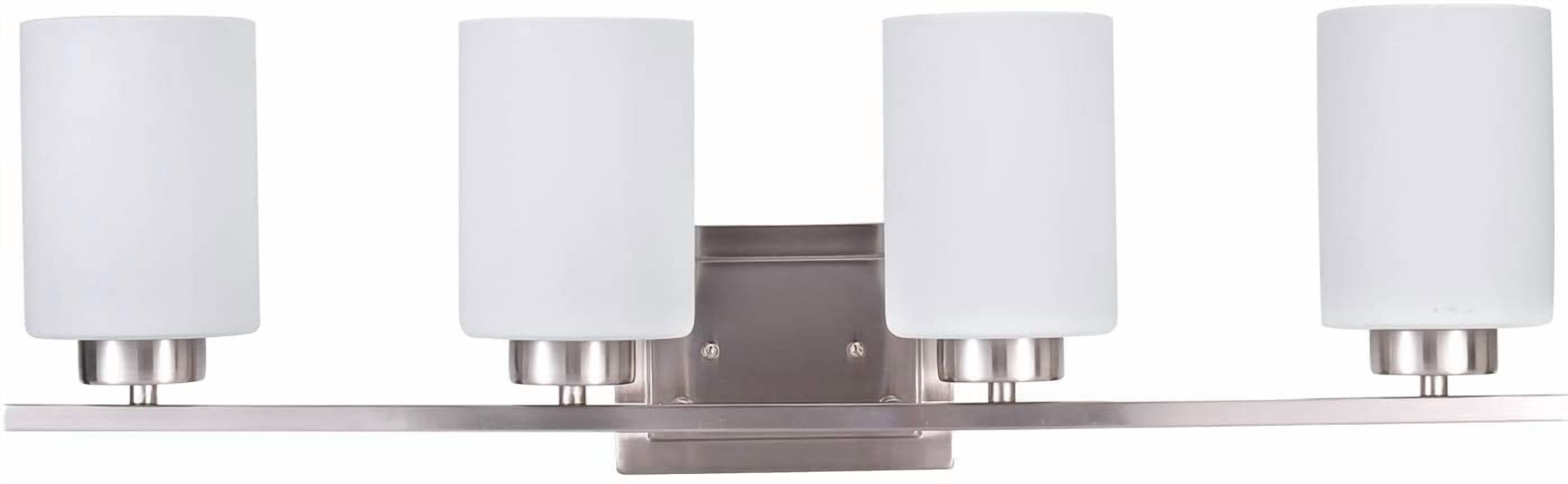 Livex Lighting Ashton 4-Light Bath Fixture In Brushed Nickel With Clear Crystals - Transitional Style, Steel Build 3 thumbnail image