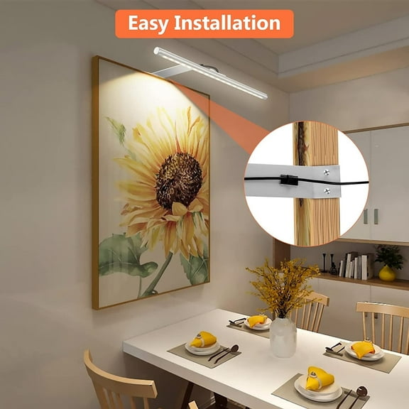 ANTOTEN Adjustable LED Picture Light, 8.03" Brushed Nickle, 3000K