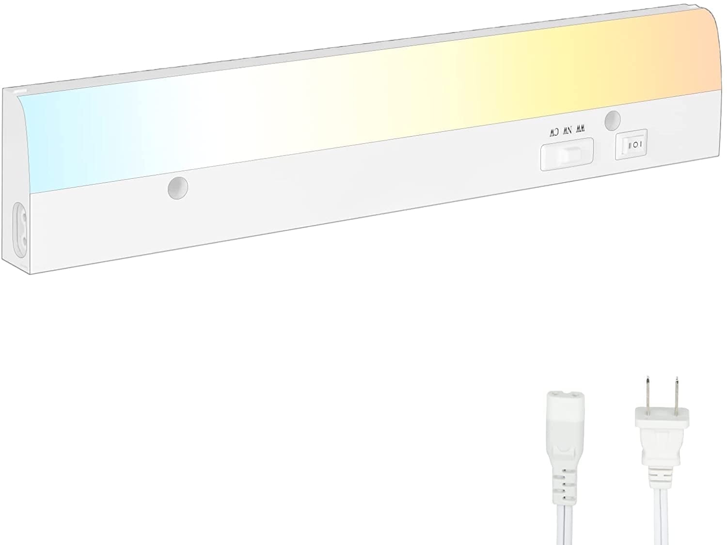 ANTOTEN LED Under Cabinet Lighting, 12 Inch Plug in Under Counter Light Fixture, Dimmable, ETL& Energy Star, 3 Color Changing Linkable Over Sink Lighting for Kitchen, Office, Garage, Workshop