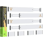 ANTOWIN Bamboo Drawer Dividers Organizers, Drawer Separators Splitter (White)