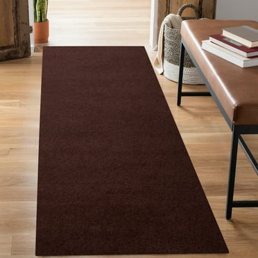 ANTPOP 2'x6' Runner Rugs Outdoor Indoor Utility Non-Slip Carpet Runners with Rubber Backing Custom Size Area Rug Entrance Mat for Kitchen Hallway Entryway Patio Garage Laundry Dark Brown