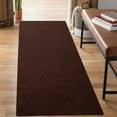 thumbnail image 1 of ANTPOP 3'x60' Runner Rugs Outdoor Indoor Utility Non-Slip Carpet Runners with Rubber Backing Custom Size Area Rug Entrance Mat for Kitchen Hallway Entryway Patio Garage Laundry Dark Brown, 1 of 8