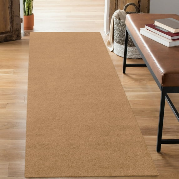 ANTPOP 4'x8' Runner Rugs Outdoor Indoor Utility Non-Slip Carpet Runners with Rubber Backing Custom Size Area Rug Entrance Mat for Kitchen Hallway Entryway Patio Garage Laundry Light Brown