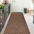 thumbnail image 1 of ANTPOP Area Rugs Outdoor Runner Rug Indoor Carpet Runners Non Slips Utility with Rubber Backing for Kitchen Hallway Entryway Garage Checkred Brown 4ft x 10ft, 1 of 6