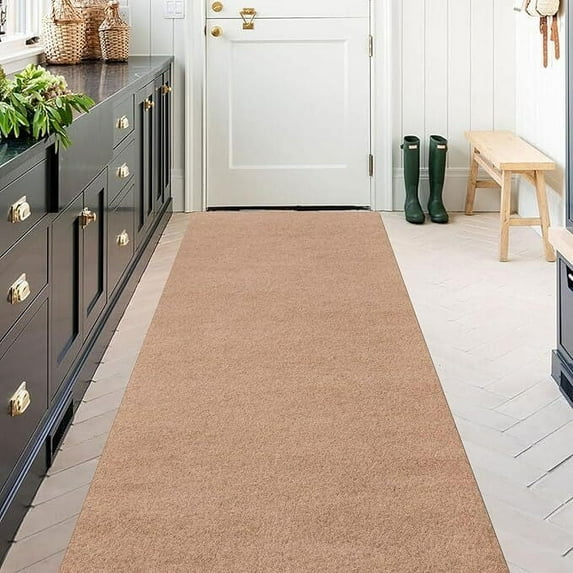 ANTPOP Area Rugs Outdoor Runner Rug Indoor Carpet Runners Non Slips Utility with Rubber Backing for Kitchen Hallway Entryway Garage Light Brown 3ft x 10ft