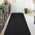 thumbnail image 1 of ANTPOP Outdoor Runner Rug 2ft x 6ft Non-Slip Rubber-Backed Indoor Carpet, Stain-Resistant Polypropylene, Black Striped for Kitchen Hallway Entryway Garage, 1 of 6