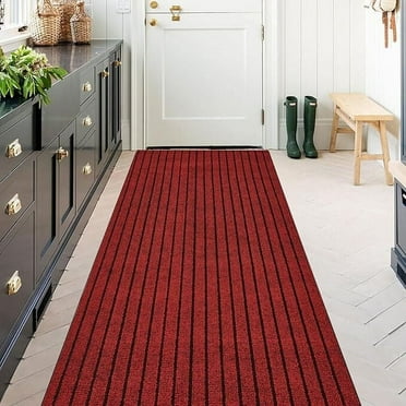 ANTPOP Area Rugs Outdoor Runner Rug Indoor Carpet Runners Non Slips Utility with Rubber Backing for Kitchen Hallway Entryway Garage Striped Red Striped Red 2ft x 6ft