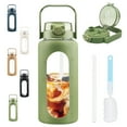 thumbnail image 1 of ANTSHARE 64oz Glass Water Bottles with Straw and Handle Lid, Silicone Sleeve Large Glass Water Jug, 1 of 7