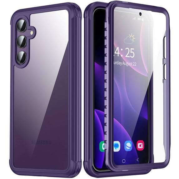 ANTSHARE Case For Galaxy S23 FE 5G, Full Body Shockproof Bumper Cover with Built-in Screen Protector - Violet