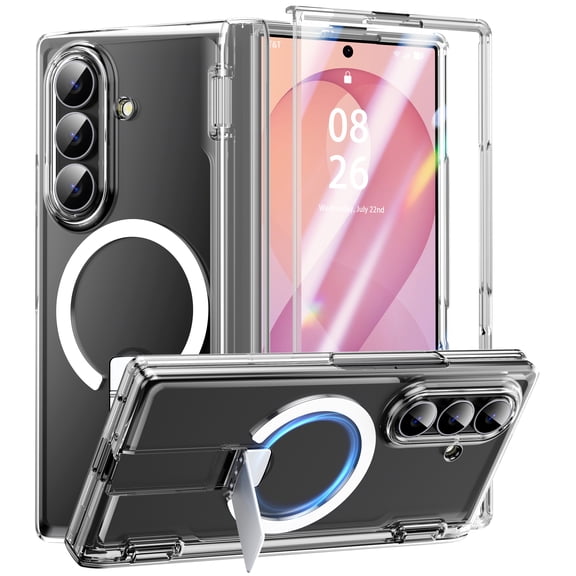 ANTSHARE Magnetic for Samsung Galaxy Z Fold 8 Ultra Case with Built-in Screen Protector & Hidden Kickstand, Hinge Protective Smooth Hard Matte Armor Case