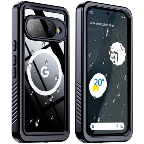 ANTSHARE Magnetic for Google Pixel 11 Case, Waterproof with Built in Screen Protector & Camera Protection, Full Body Rugged Phone Case-Black