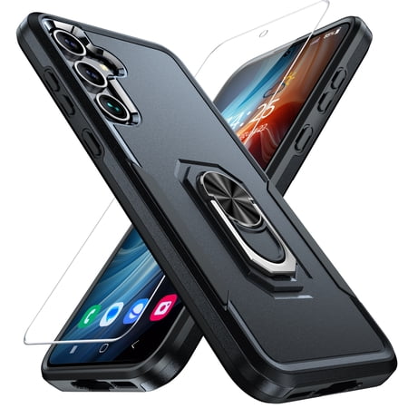 ANTSHARE for Samsung Galaxy A55 5G Case with [1*Tempered Glass Screen Protector][10FT Military Fully Body Shockproof]360 Rotatable Stand, Compatible with Samsung A55 5G