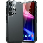 ANTSHARE for Samsung Galaxy S24 Case, Galaxy S24 Case with 2*Tempered Glass Screen Protector & 1*Camera Lens Protector, Dual Layer Protection for S24 Phone Case-Black