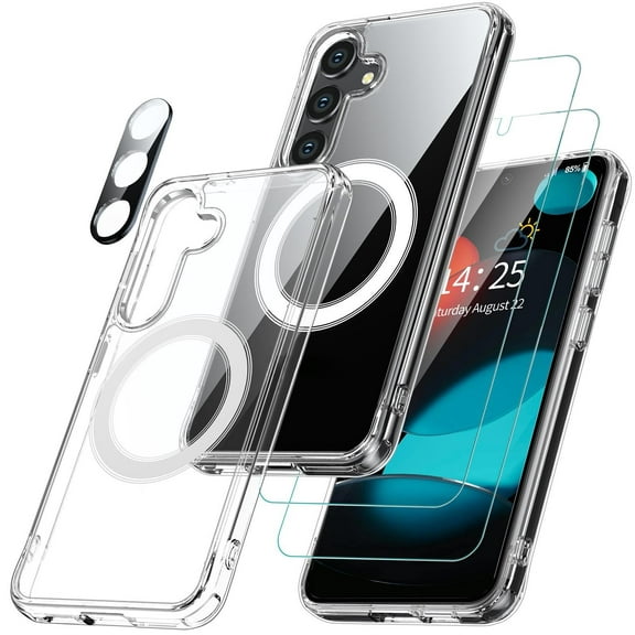 ANTSHARE for Samsung Galaxy S24 Case Clear, [with Screen Protector & Camera Lens Protector] [Non-Yellowing] [Military-Grade Drop Protection] Slim Protective Case for Galaxy S24 5g-Clear