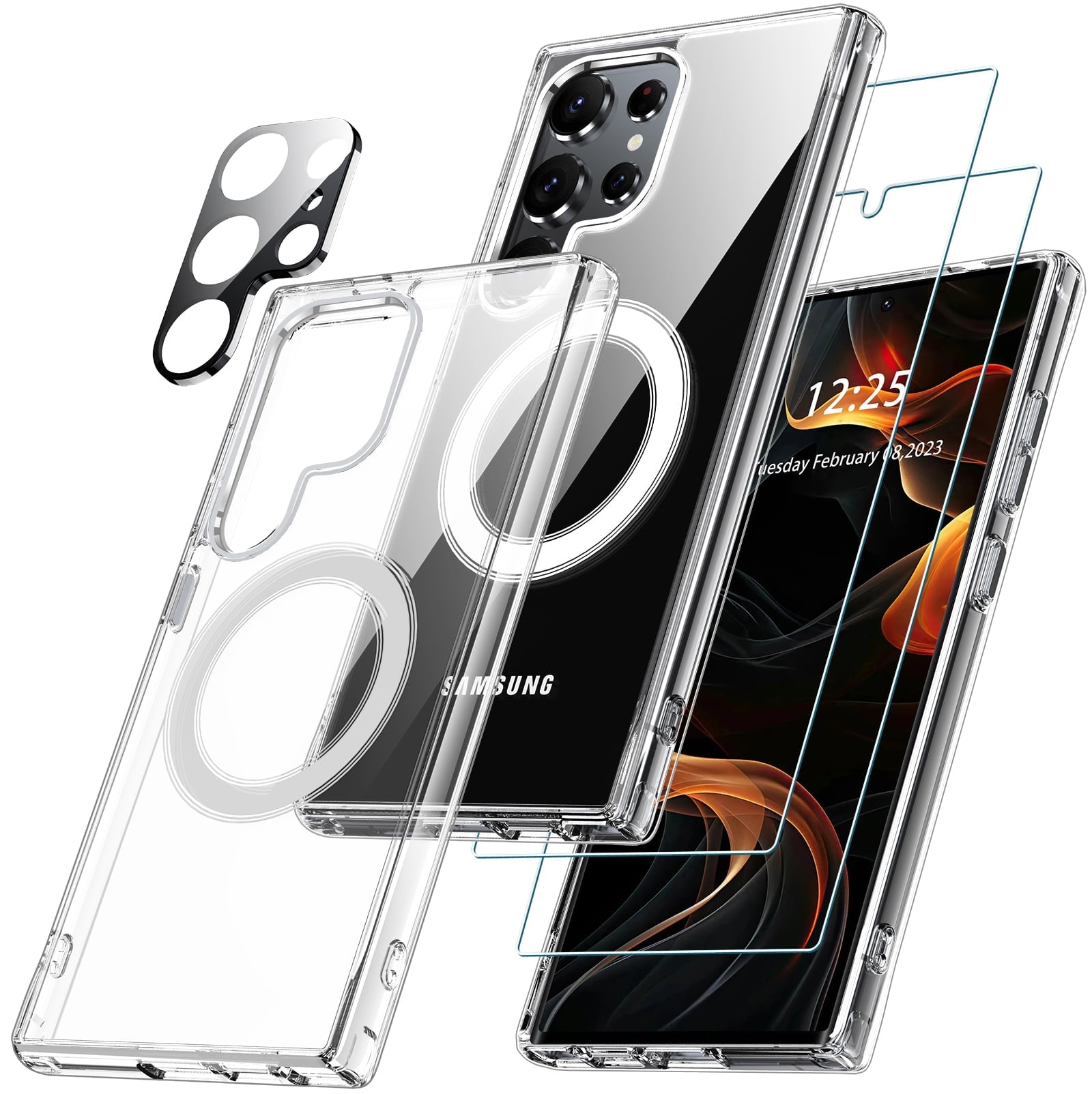 ANTSHARE Samsung Galaxy S24 Ultra Case, Clear, Screen & Camera Protector, NonYellowing