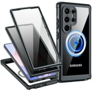 ANTSHARE for Samsung Galaxy S25 Ultra, with Built-in Anti Peep&HD Screen Protector [Military Grade Protection] Shockproof Anti Spy Magnetic Back Phone Case for 