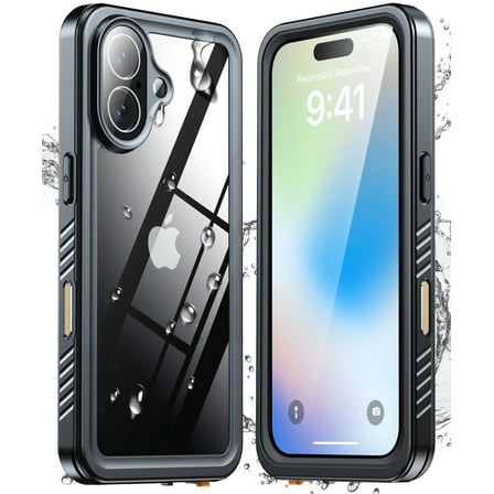 ANTSHARE for iPhone 17 Case, Waterproof Built-in Screen Protector, [Full Body Shockproof] [Dustproof] [IP68 Underwater] Phone Case for iPhone 17 - Black
