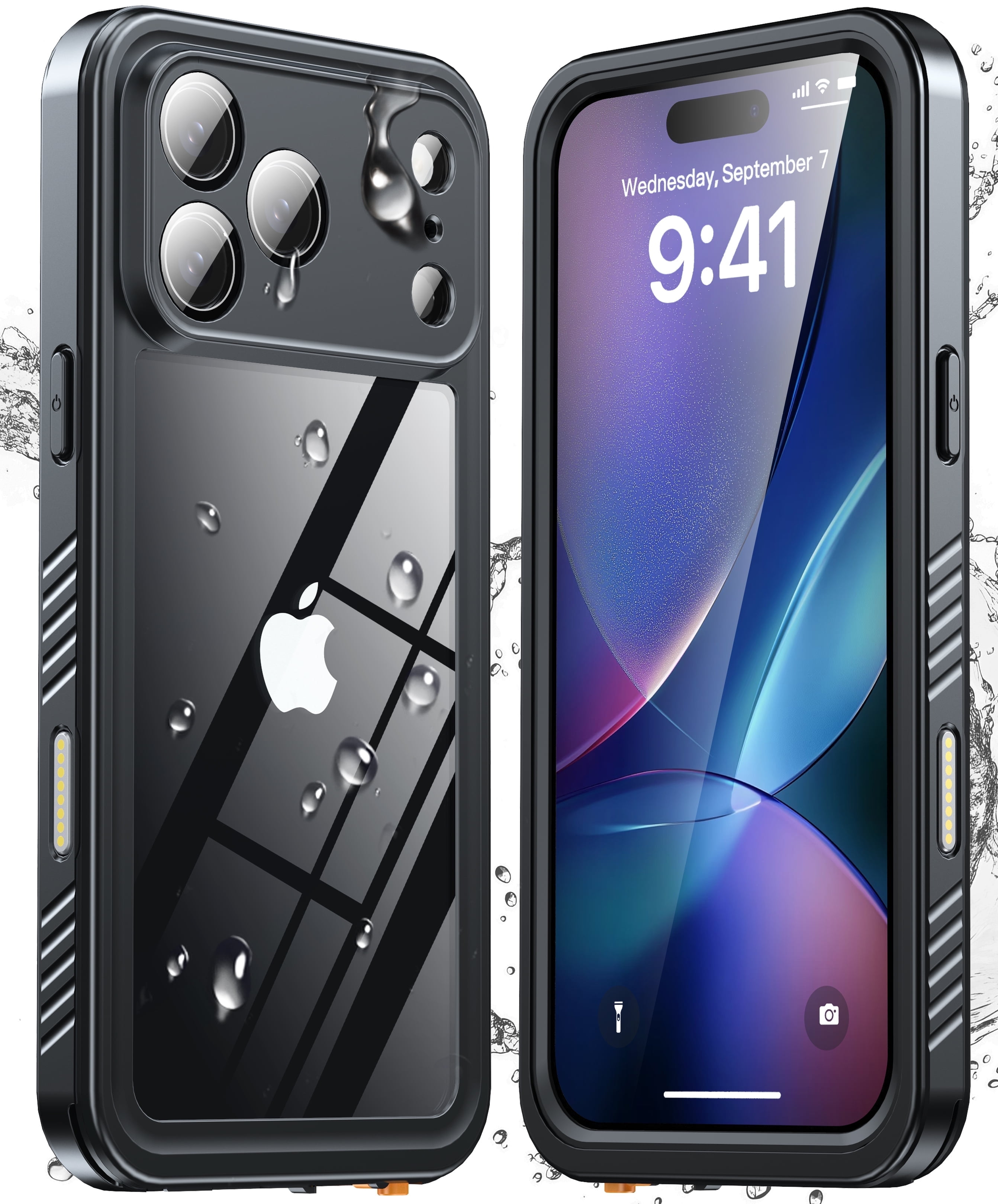 ANTSHARE for iPhone 17 Pro Max Case, Waterproof Built-in Screen Protector, [Full Body Shockproof] [Dustproof] [IP68 Underwater] Phone Case for iPhone 17 Pro Max- Black