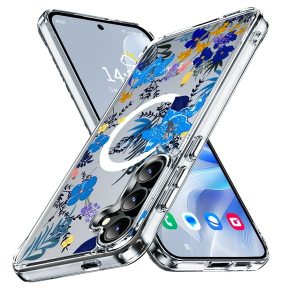 ANTSHARE for Cute Vibrant Flowers Clear Samsung Galaxy S25 Case