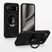 ANTSHARE Magnetic for Pixel 11 Pro Case with Kickstand & Wristband Ring Slim Hard Back Soft Edge, Black