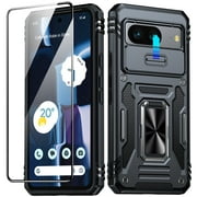 ANTSHARE for Google Pixel 8 Case, Slide Cover Camera Protection Shockproof Drop Protection Phone Case-Black