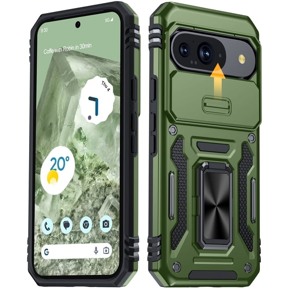 ANTSHARE for Google Pixel 9/ Pixel 9 Pro Case with Stand, Heavy Duty Shockproof Cases with Camera Cover, Phone Case for Google Pixel 9/ Pixel 9 Pro