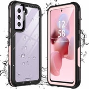 ANTSHARE Waterproof Case For Samsung Galaxy S21 FE,Built-in Screen Protector IP68 Underwater Full Body Shockproof Protective Phone Case-Pink