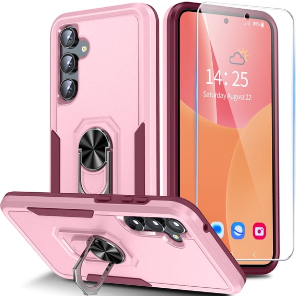 ANTSHARE for Samsung Galaxy S23 FE Case, with Screen Protector Fully Body Shockproof Phone Case for Galaxy S23FE - Pink